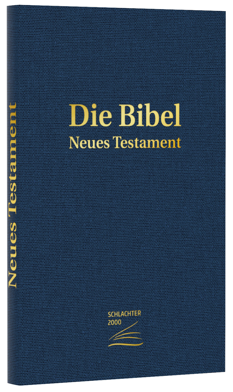 Schlachter 2000 Bibel - Neues Testament (dunkelblau [gedrucktes Leinenmuster], Goldprägung)
