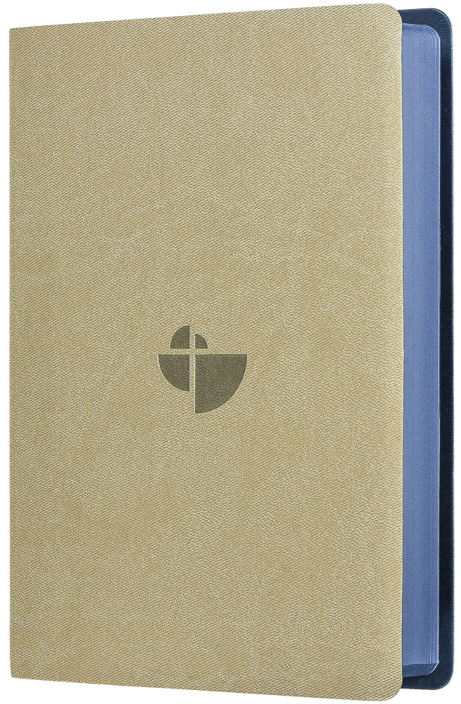 Schlachter 2000 Bibel - Taschenausgabe (PU-Einband, sandfarben, blauer Farbschnitt)